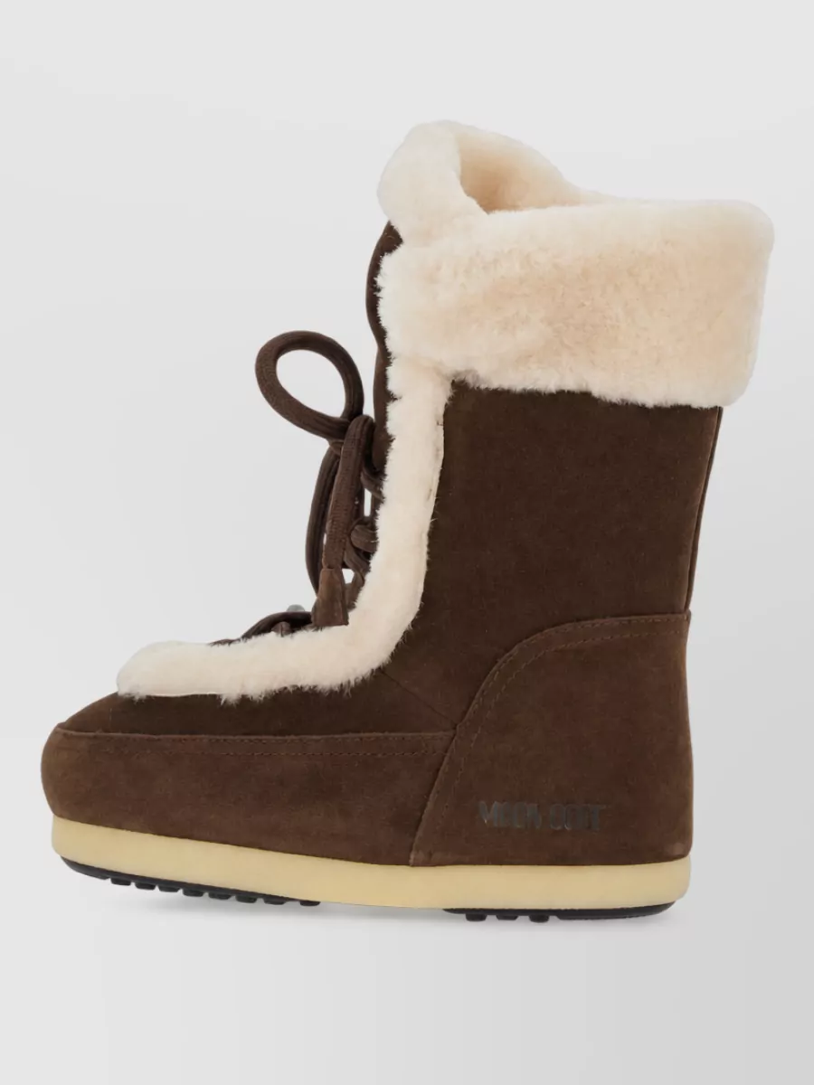 Moon Boot Suede Shearling Ankle Boots