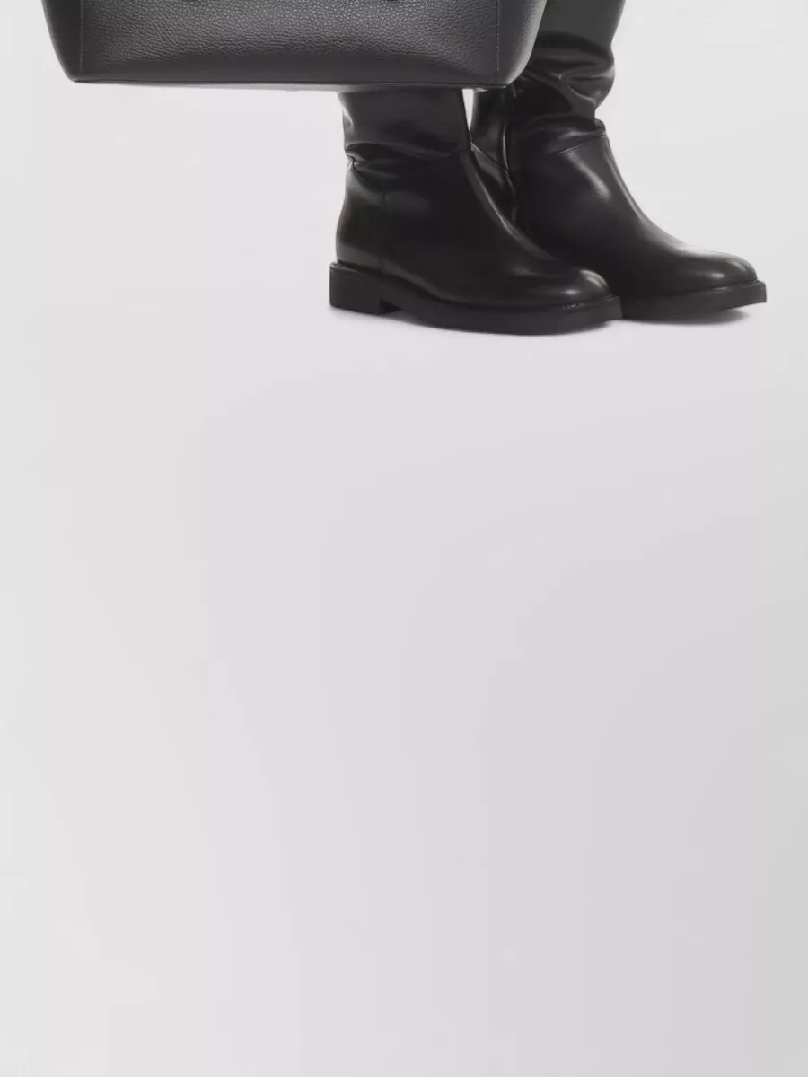 Coccinelle Pebbled Leather Shoulder Bag Chain Detail