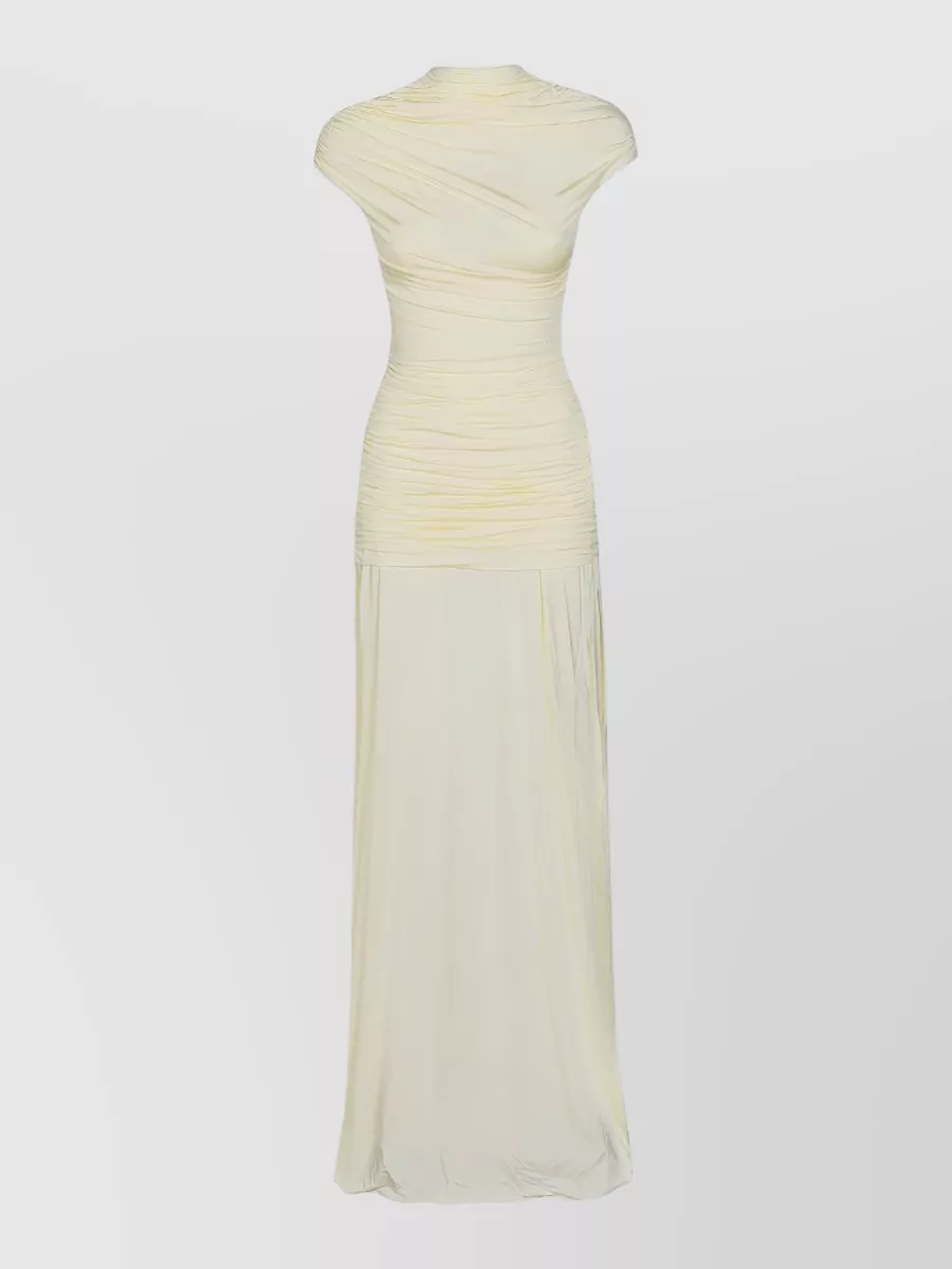 Self-Portrait Draped Sleeveless Maxi Dress
