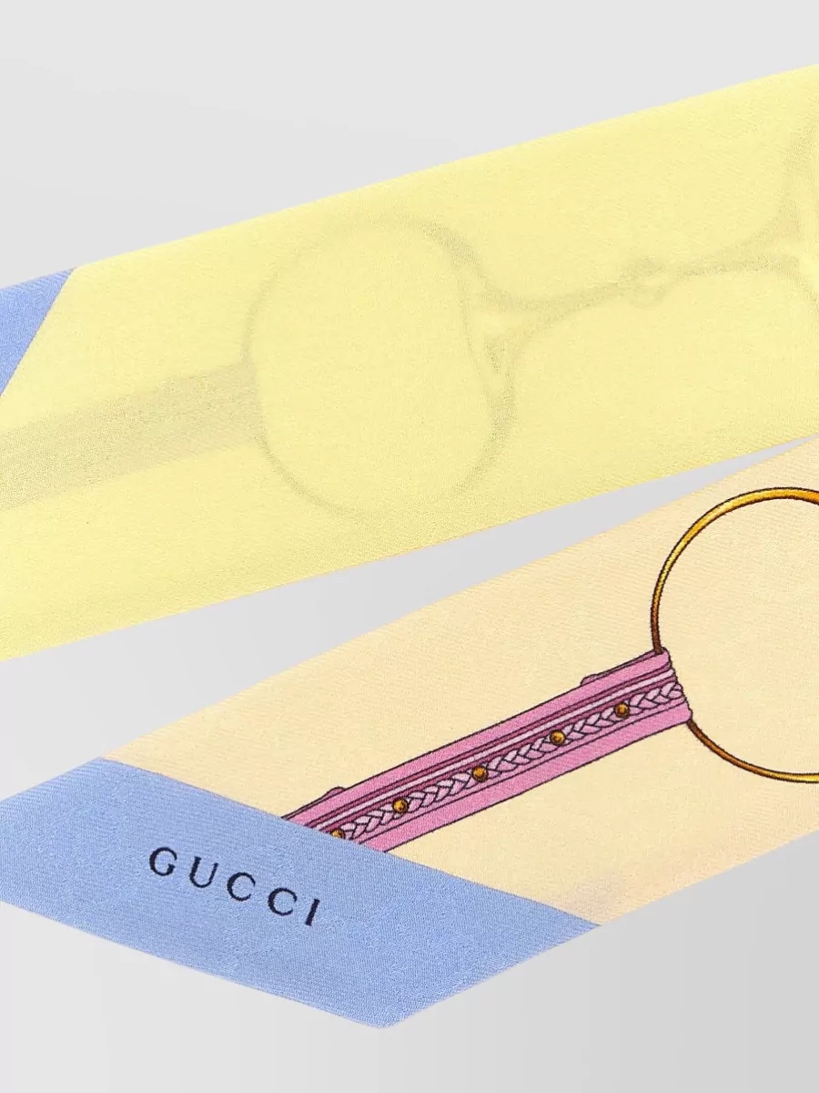 Gucci Silk Printed Ribbon Scarf