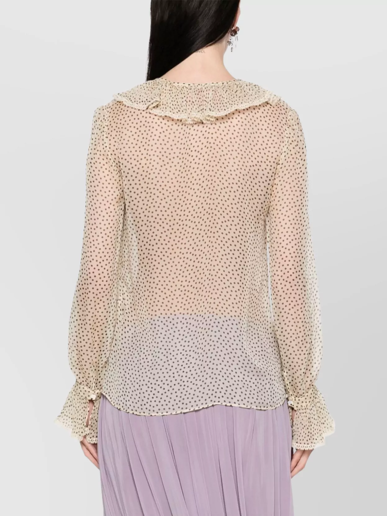 Shop Valentino Polka Dot Silk Chiffon Blouse