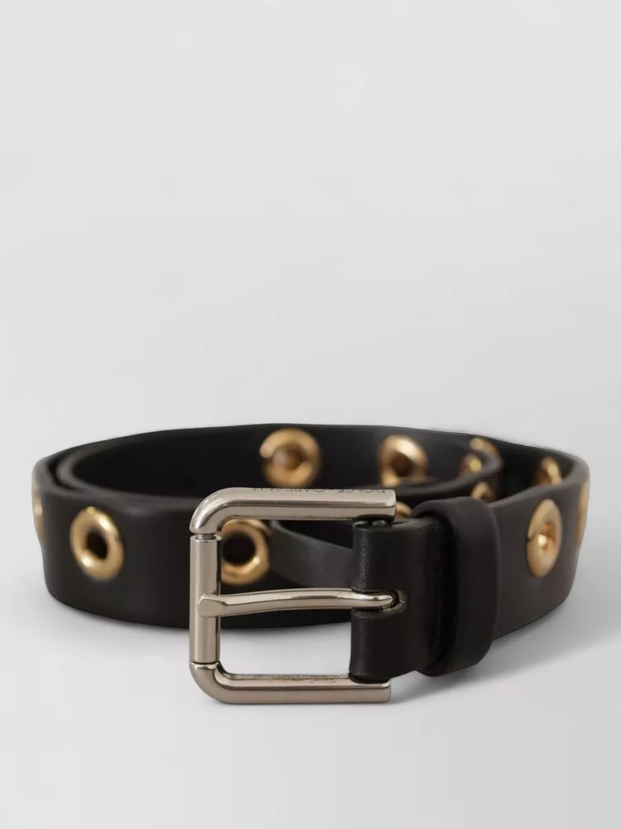 Dolce&Gabbana Leather Eyelet Belt