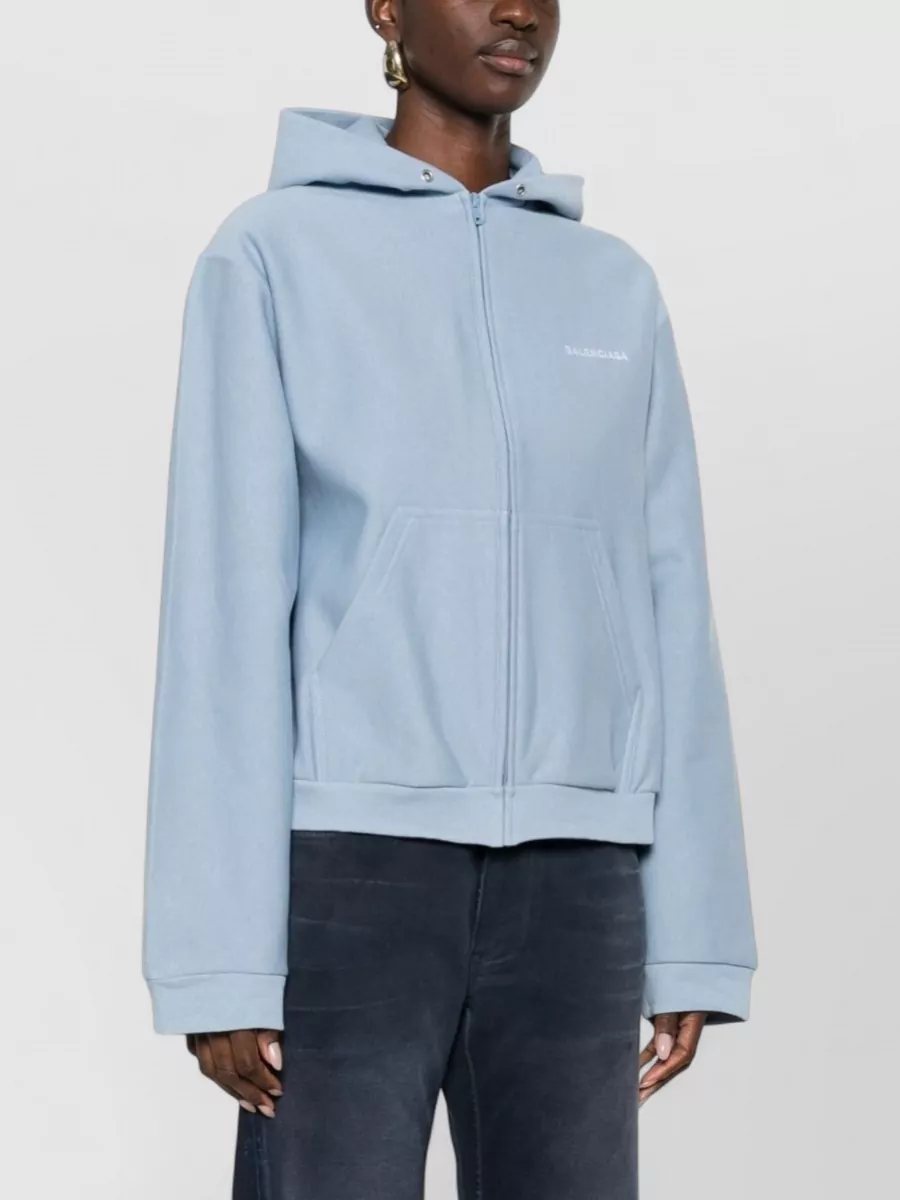 Balenciaga Hooded Top Long Sleeves Front Pockets