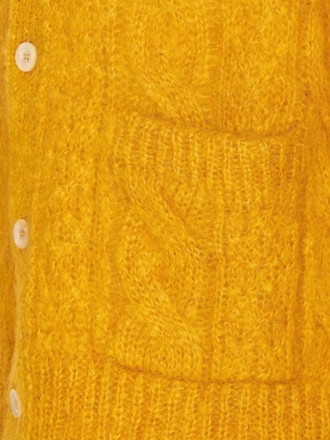 Valentino Mens Patch-pocket Mohair-blend Cable Knit Cardigan Ocra