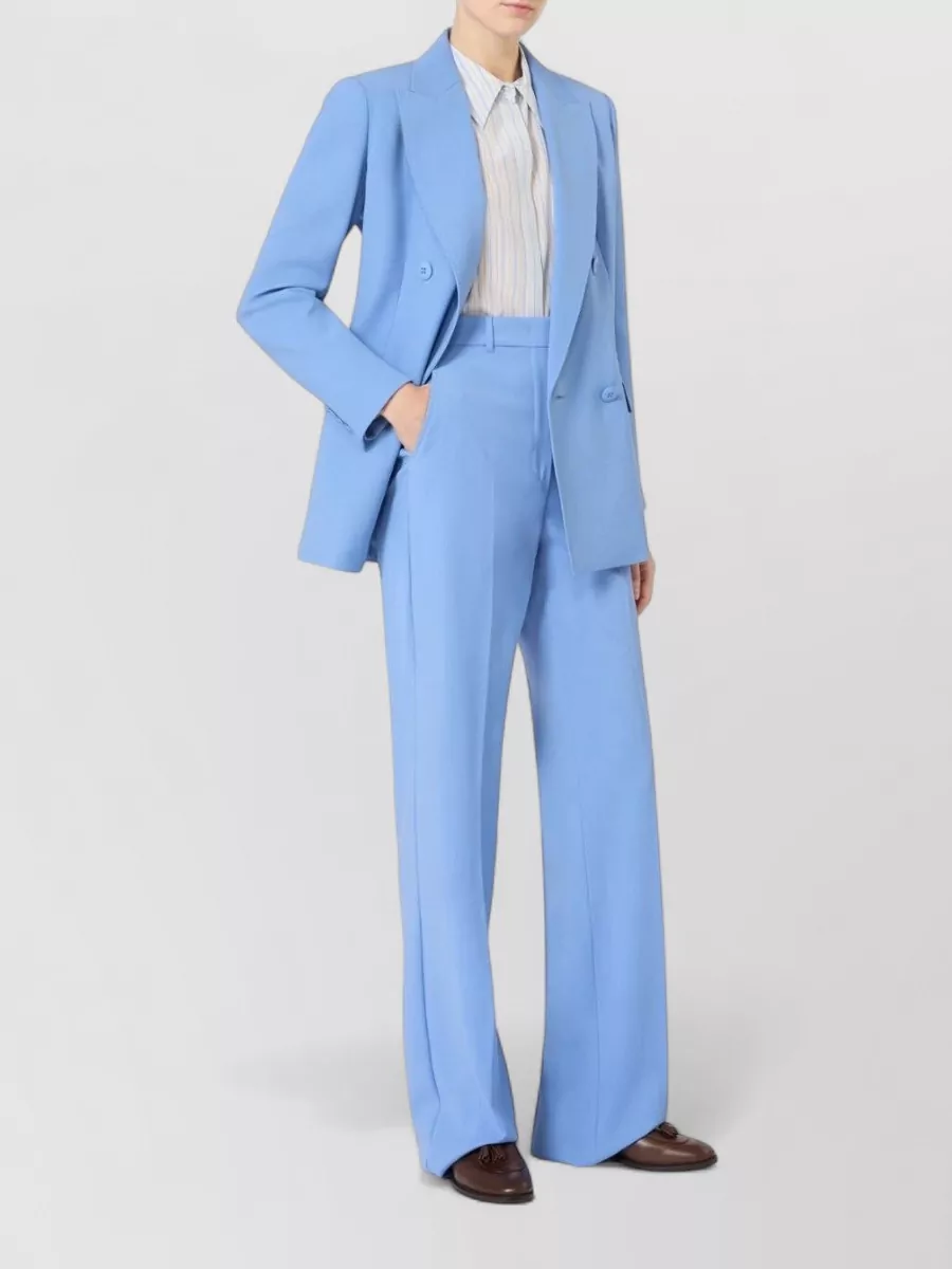 S Max Mara Wool Crepe Satin Blazer Jacket