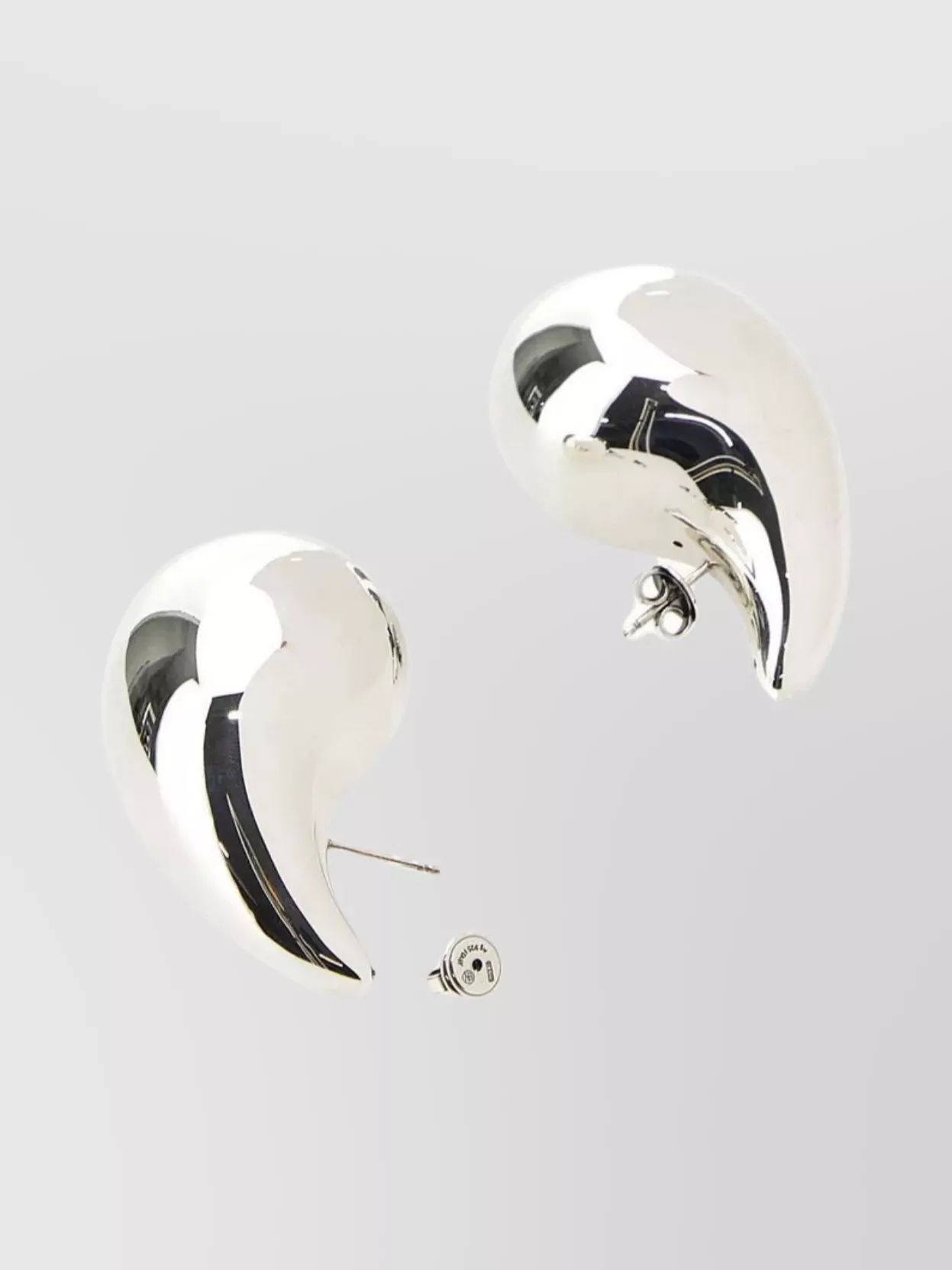 Shop Bottega Veneta Large Silver Drop Earrings In White