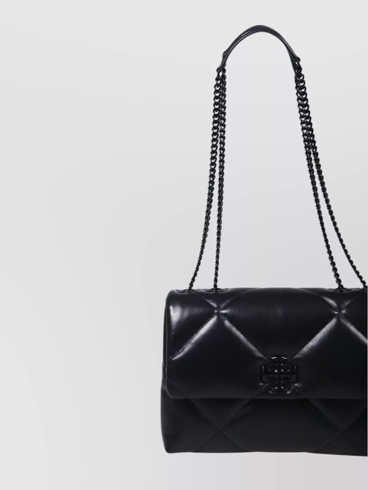 Tory Burch Quilted Diamond Chain Strap Shoulder Bag In Black