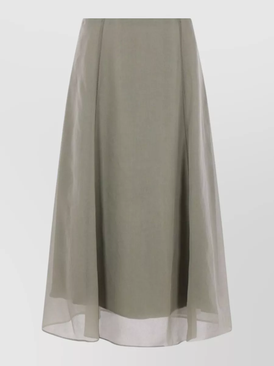 Brunello Cucinelli silk flared midi skirt