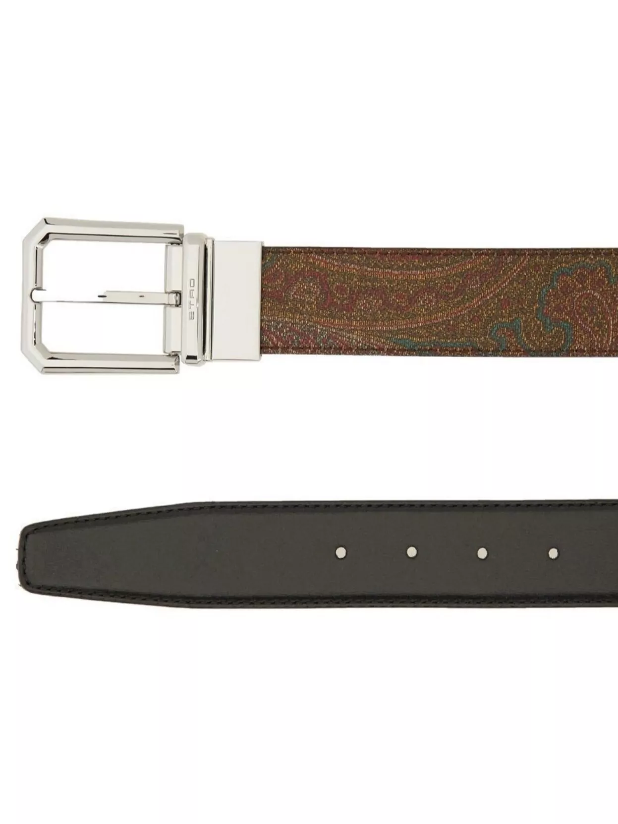 Etro Adjustable Paisley Pattern Metal Buckle Belt In Brown