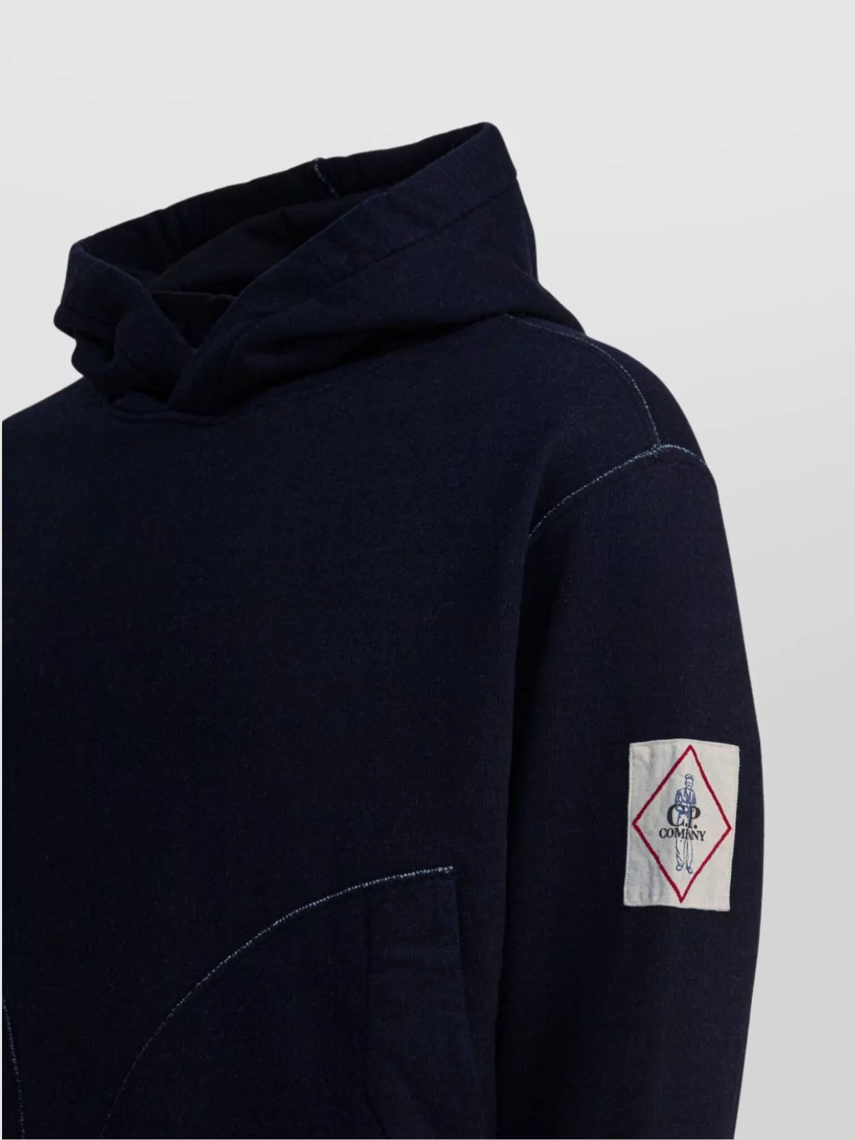 C.p. Company Hooded Sweatshirt With Front Pocket And Stitching