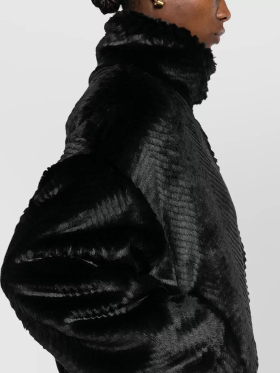 Forte Forte Chevron Faux Fur Bomber Jacket