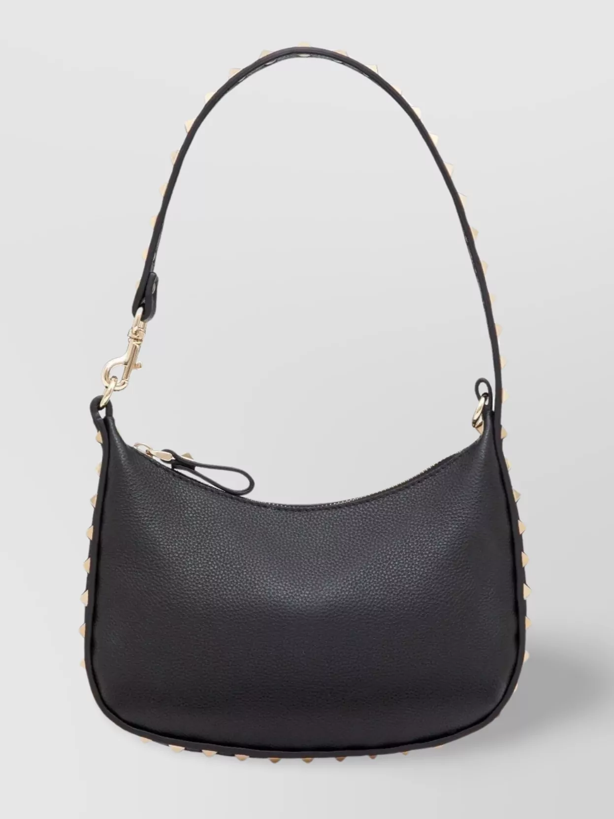 Shop Valentino Compact Studs Shoulder Bag In Black