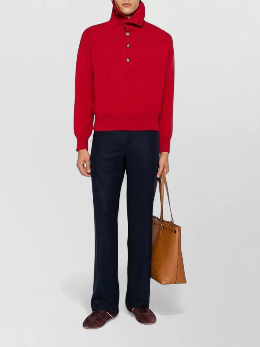 Ami Paris Wool Ribbed Turtleneck Sweater