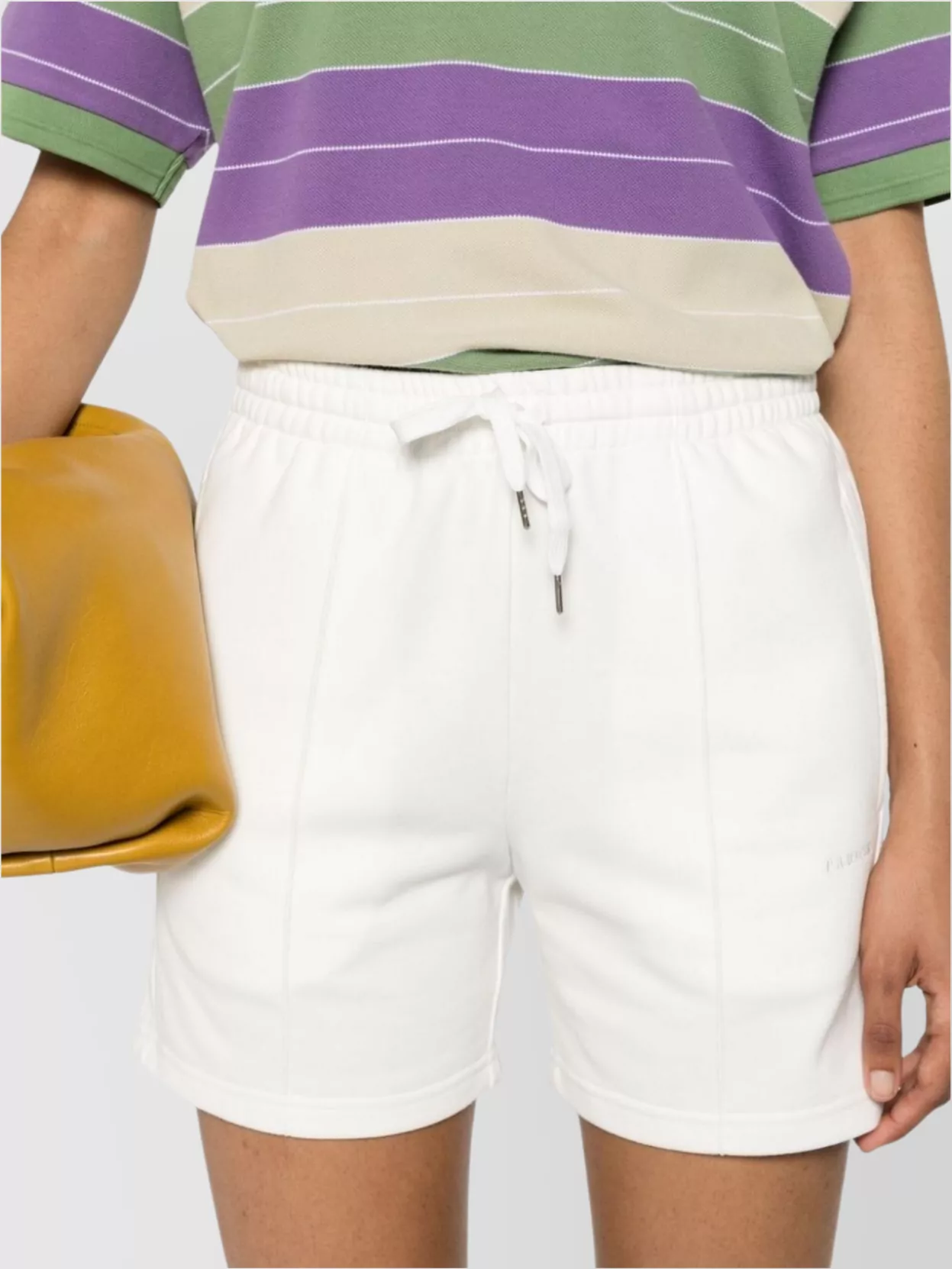 Parosh Drawstring Waistband Jersey Shorts With Side Stripes