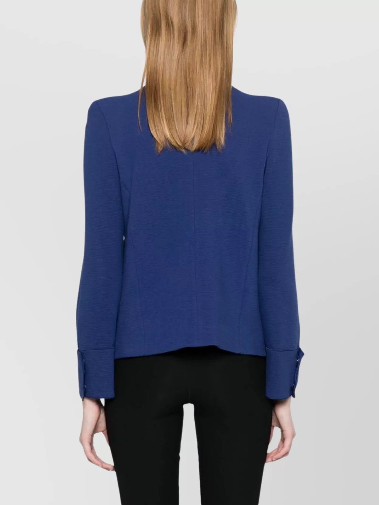 Emporio Armani Textured Cotton Blazer With Flap Pockets