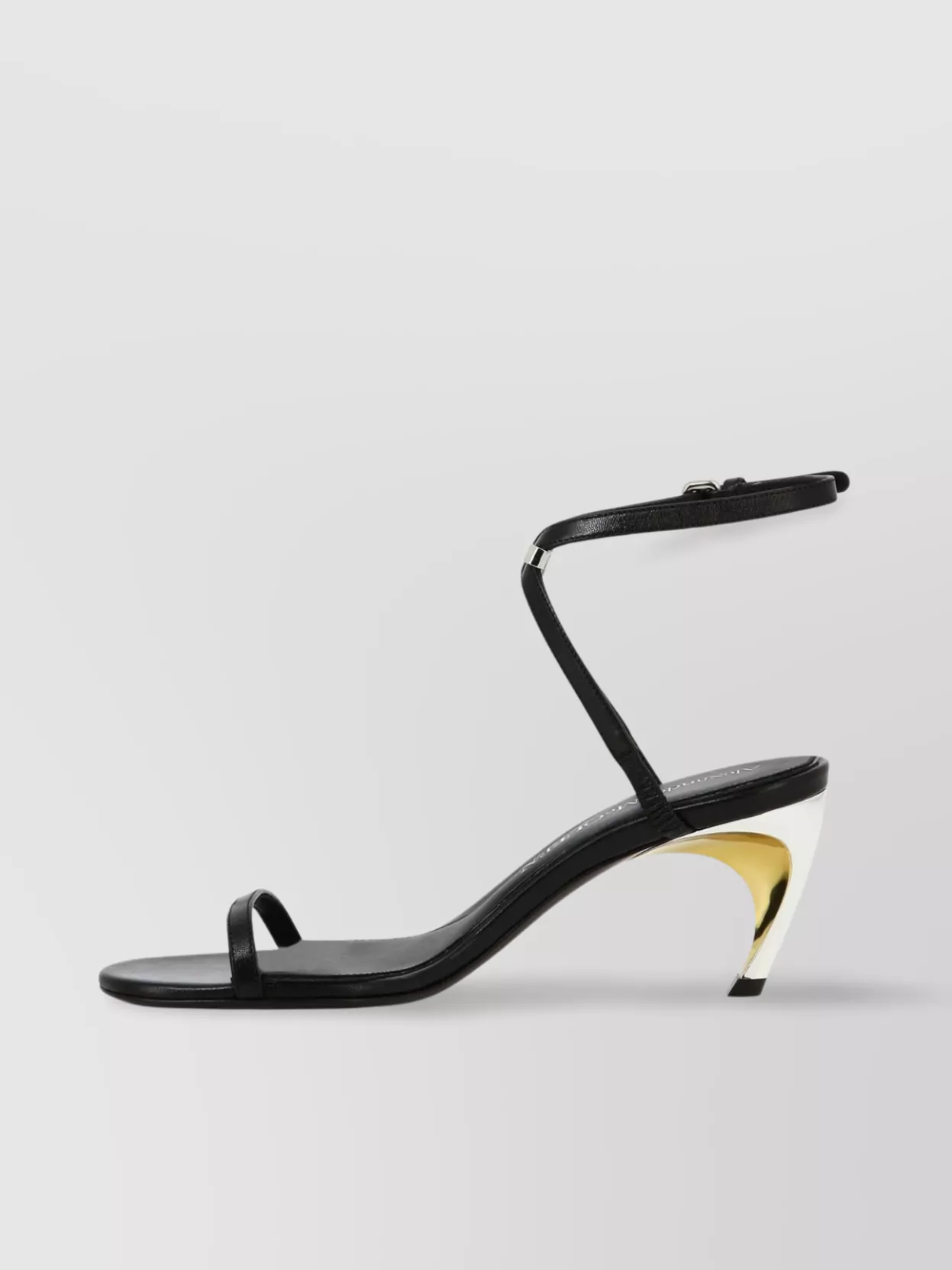Alexander Mcqueen Strappy Sandals Metallic Heel