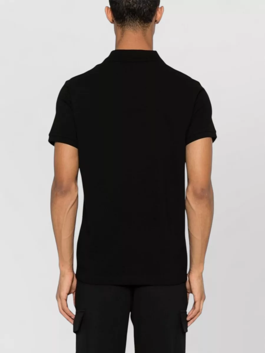 Moncler Cotton Polo Shirt Logo Detail Short Sleeves