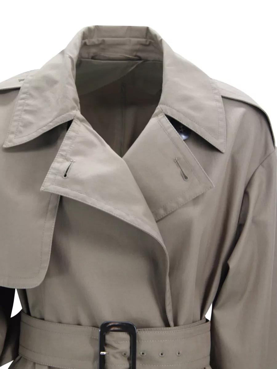 S Max Mara Cotton-Blend Double-Breasted Trench Coat