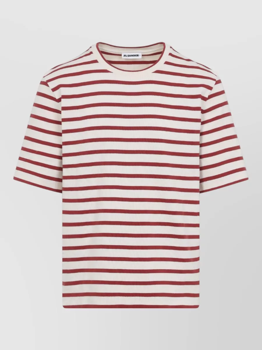 Jil Sander Cotton Crew Neck Striped T Shirt