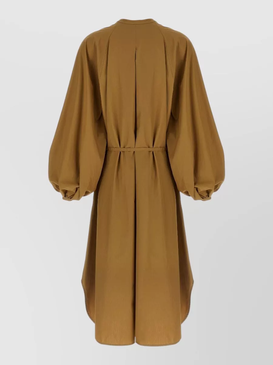 Loulou Studio Vitti Dress Belted Waist Long Balloon Sleeves