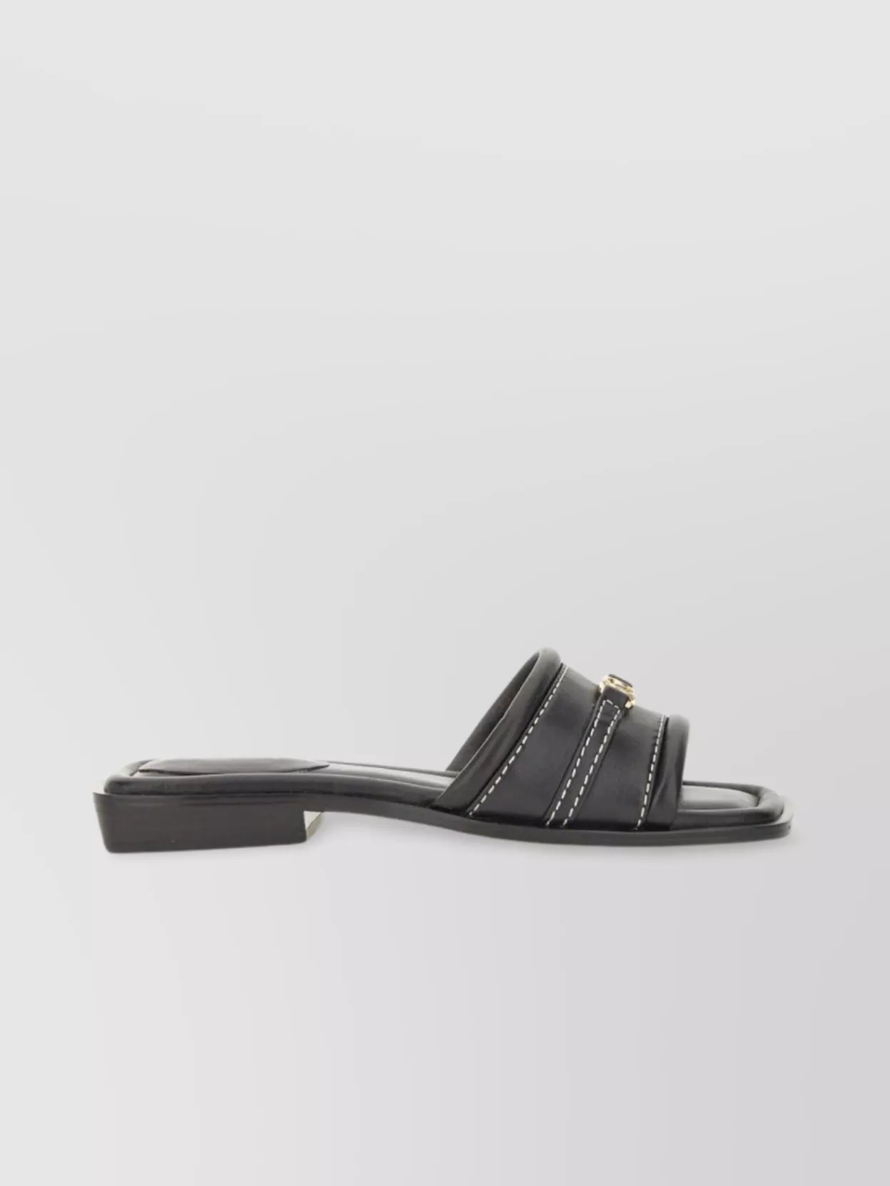 Michael Kors Square Toe Flat Sole Sandals With Contrast Stitching