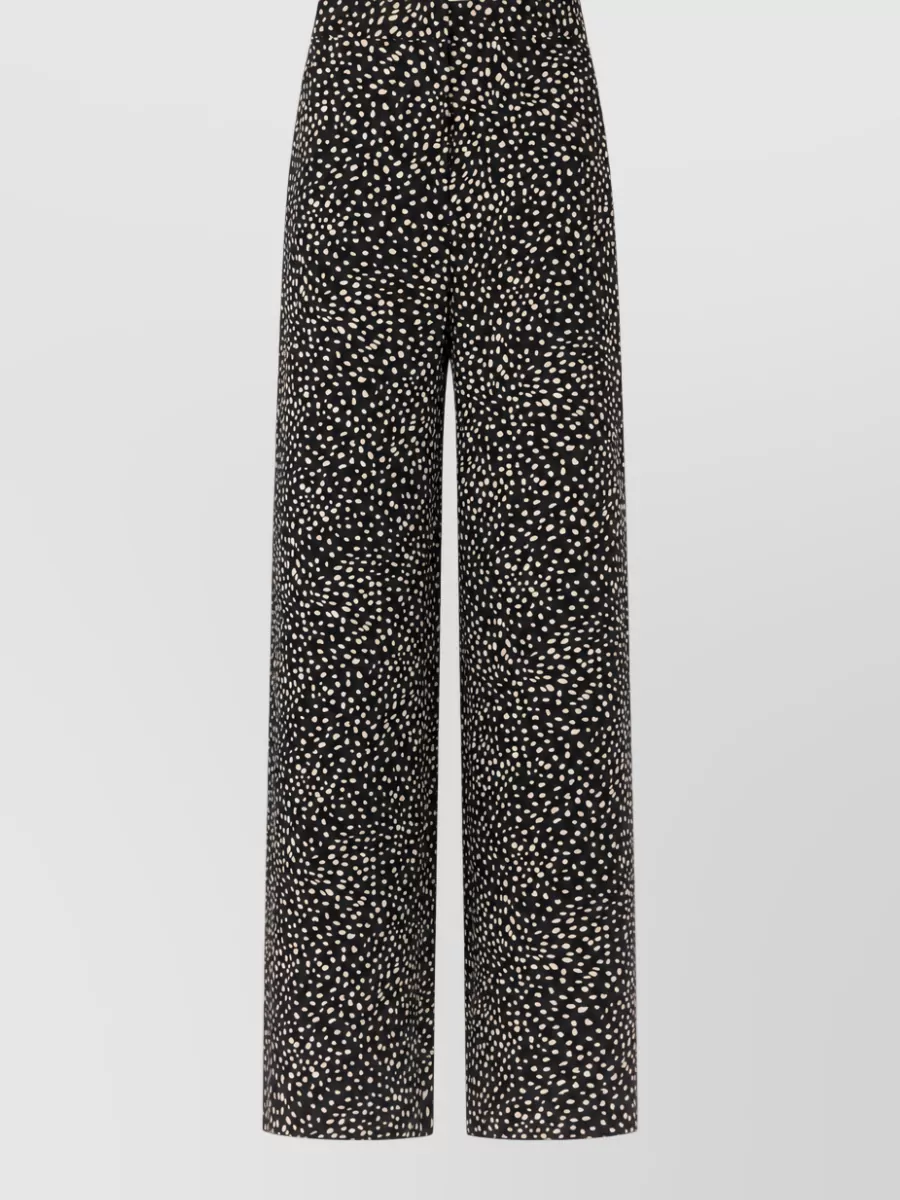 S Max Mara patterned high-rise wide-leg trousers
