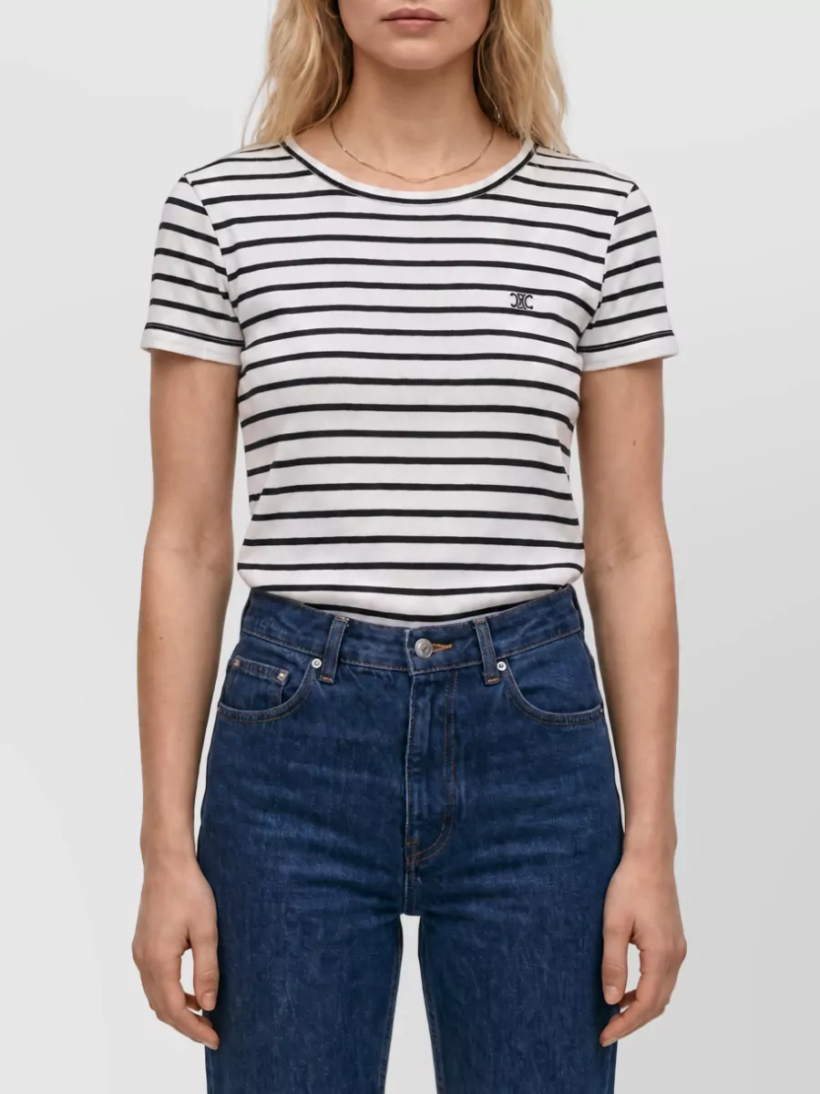Celine Striped silk jersey regular-fit short-sleeve t-shirt