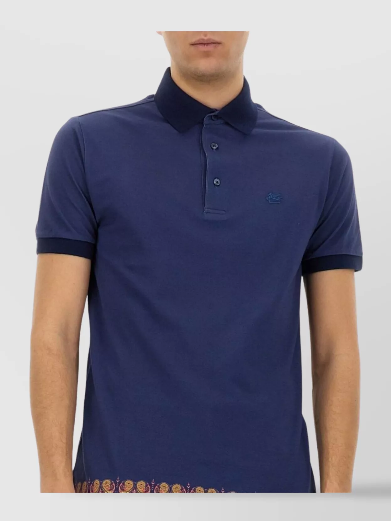 Etro Printed Polo Shirt Contrasting Collar