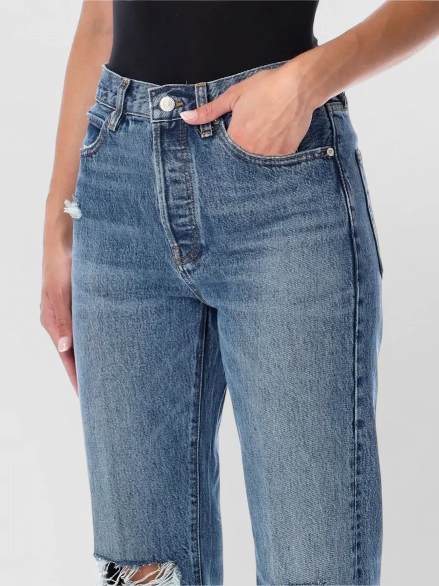 Frame Denim High-Rise Straight-Leg Jeans