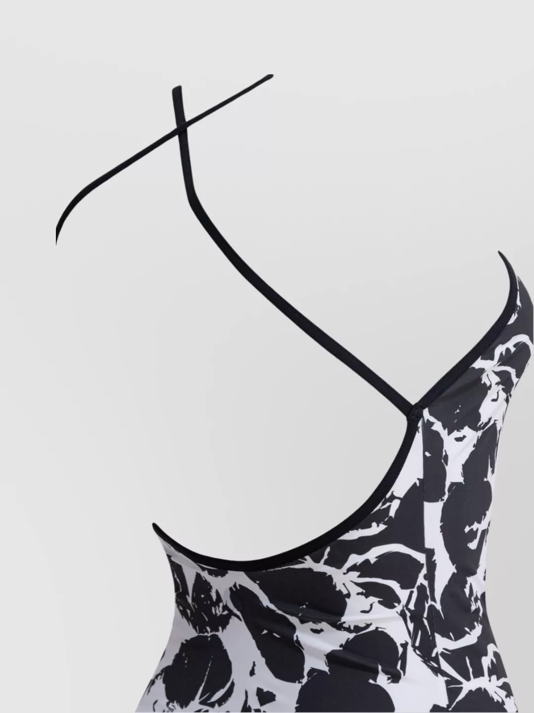 Loulou Studio Floral Cross-back Halterneck High-cut Swimwear In Black