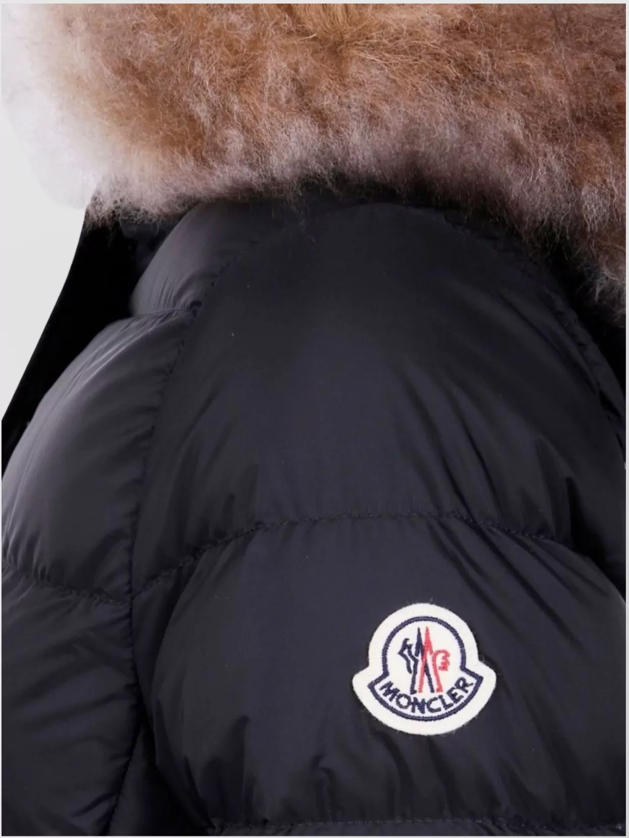 Moncler Long Quilted Parka With Fur Trim Hood