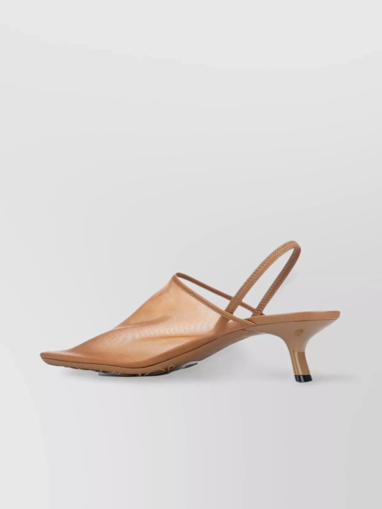 Loewe Kitten Heel Mesh Open Toe Pumps In Orange