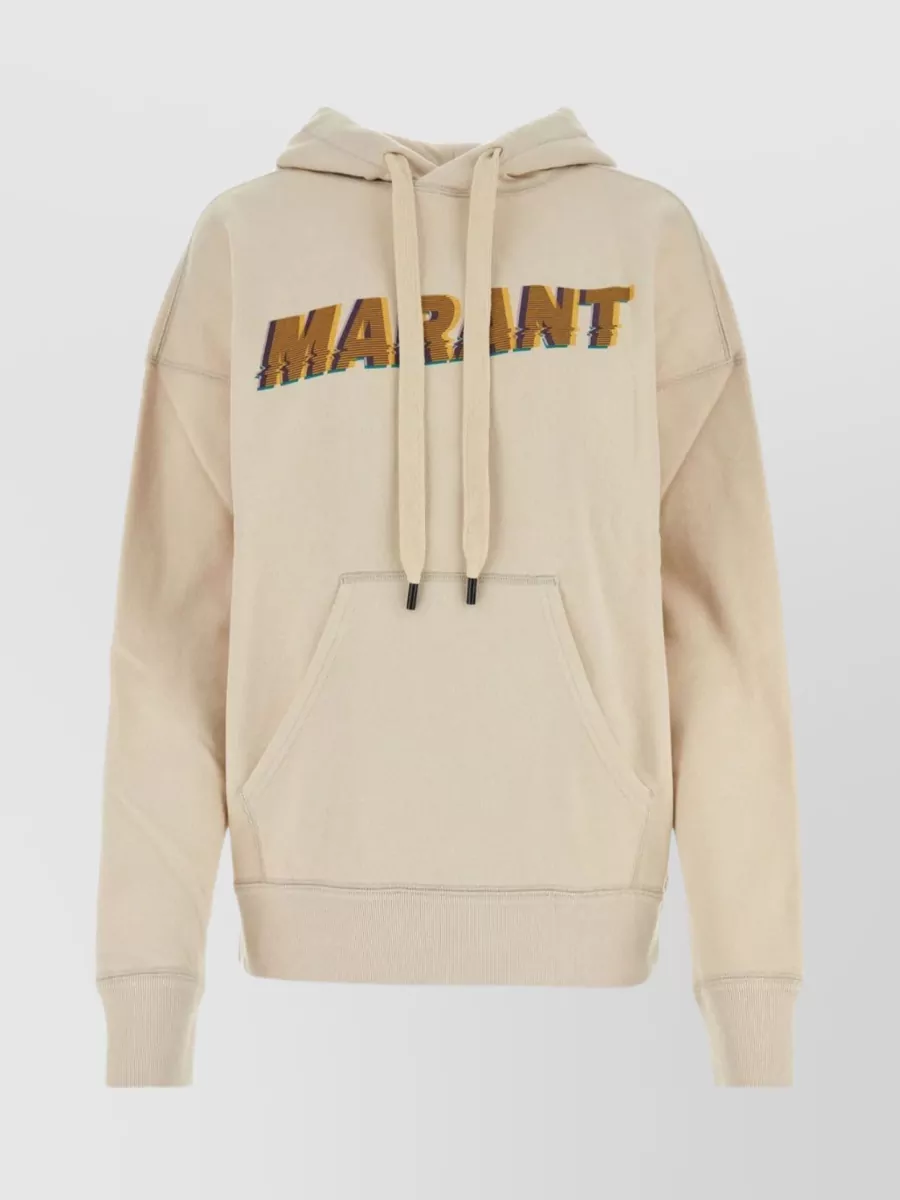 Shop Isabel Marant Étoile Mansel Hooded Sweatshirt In Sand Cotton Blend In Cream