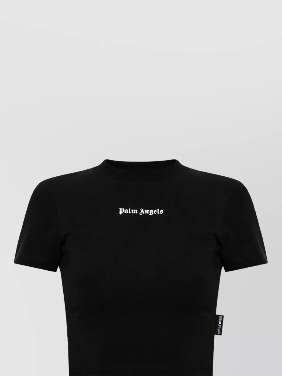 Palm Angels logo print cropped t-shirt
