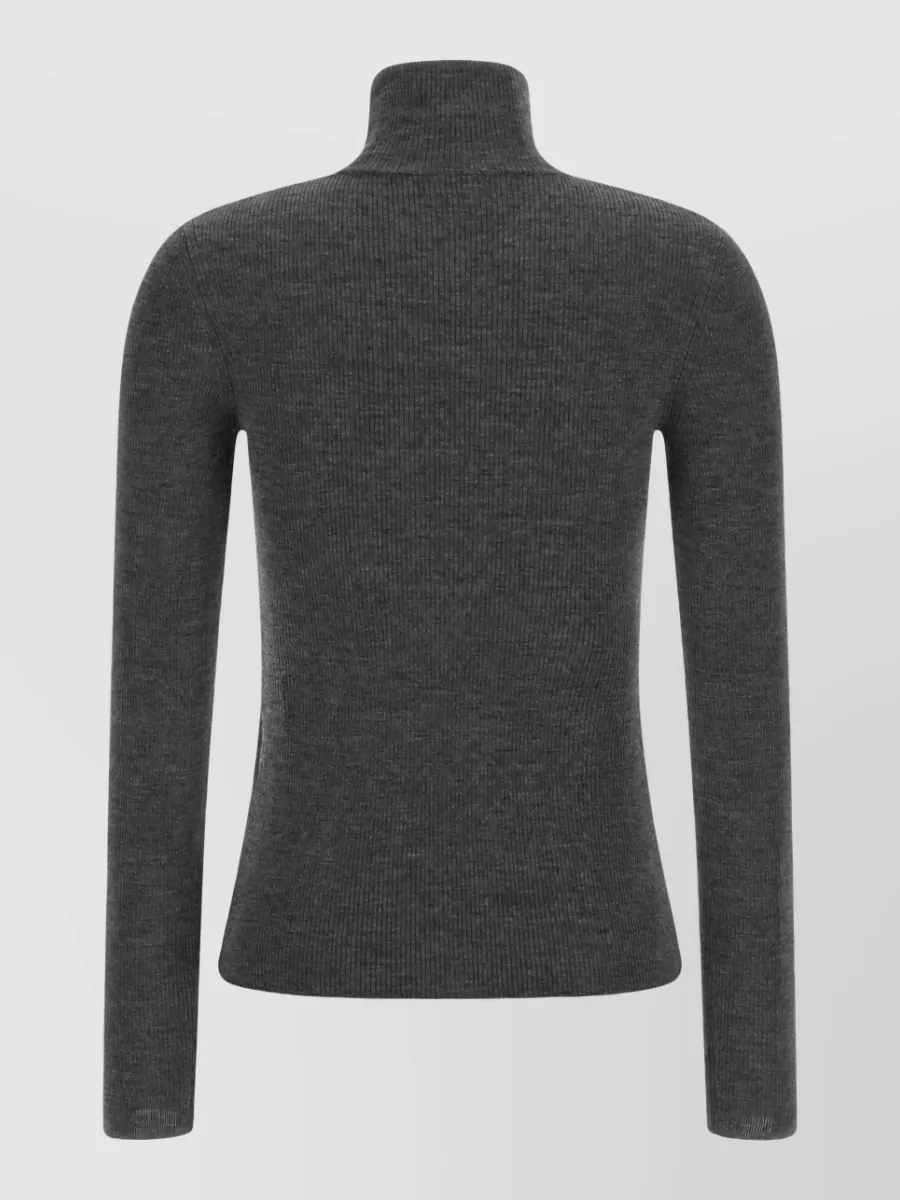 Max Mara Wool Ribbed Turtleneck Sweater