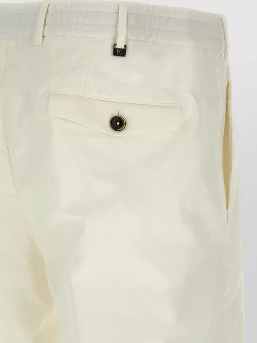 Pt Torino Stretch Cotton Pleated Bermuda Shorts