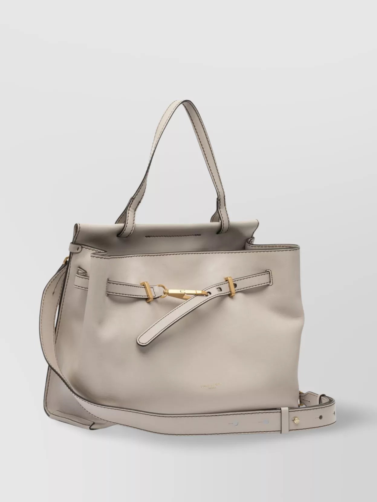 Gianni Chiarini Buckle-detail Leather Tote Bag In Neutral