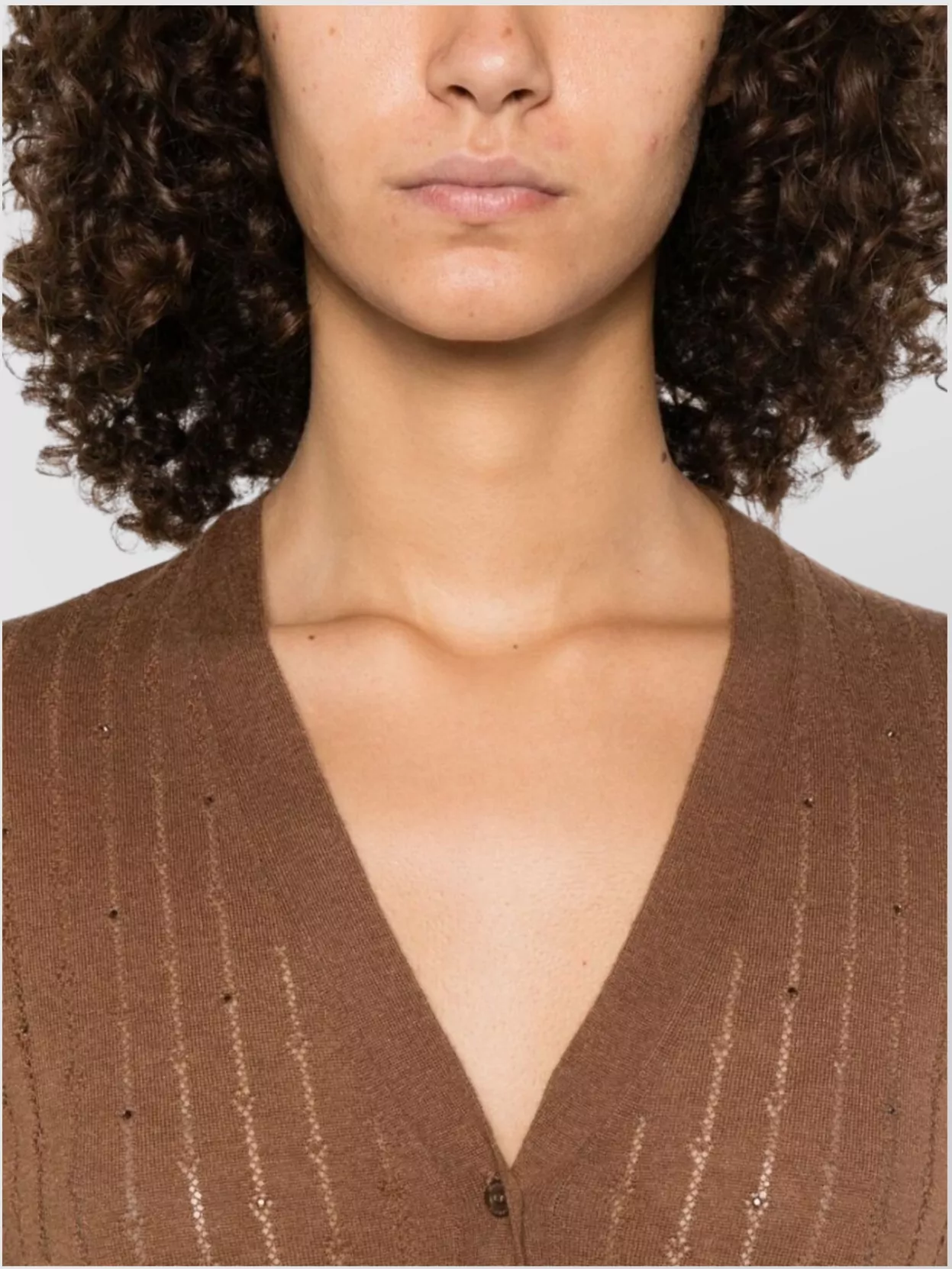 Max Mara Waist Fitted V-Neck Ribbed Cardigan