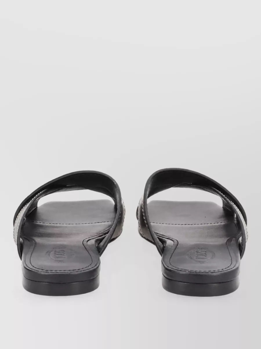 Tod's Mules Sandal Cross Strap Open Toe Design