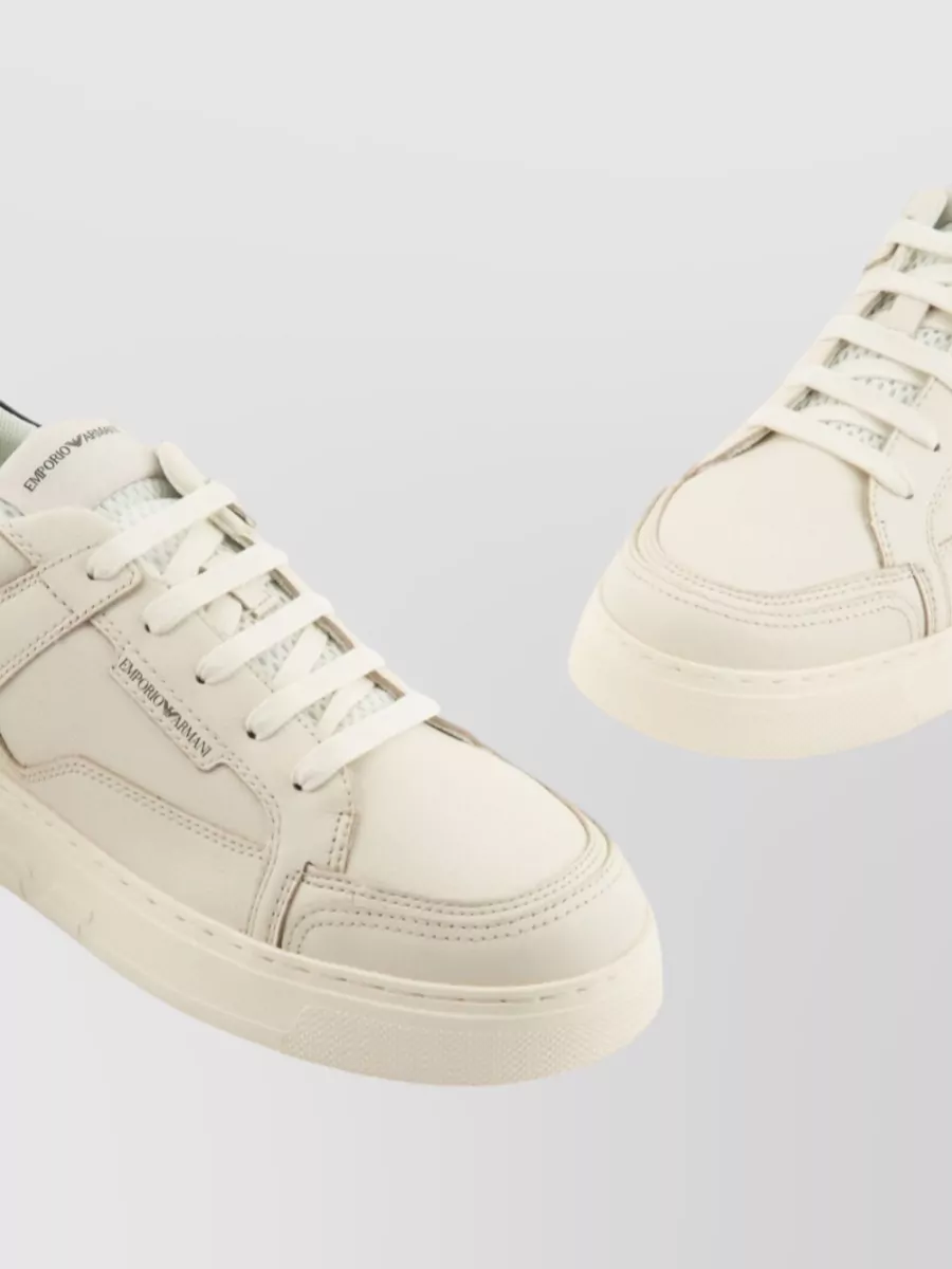 Emporio Armani Leather Logo Low-Top Sneakers