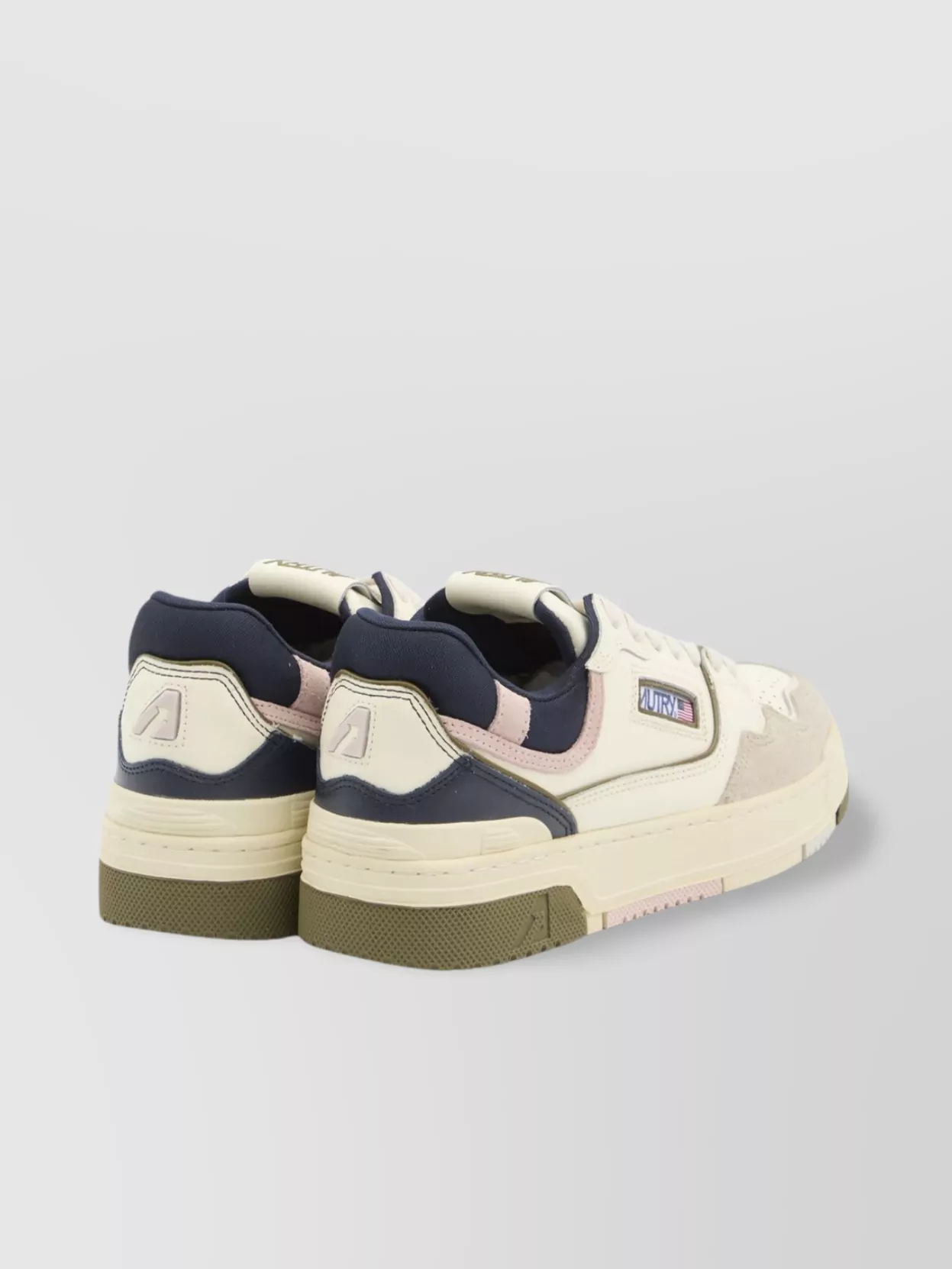 Autry Low Top Sneakers Leather Accents In Neutral