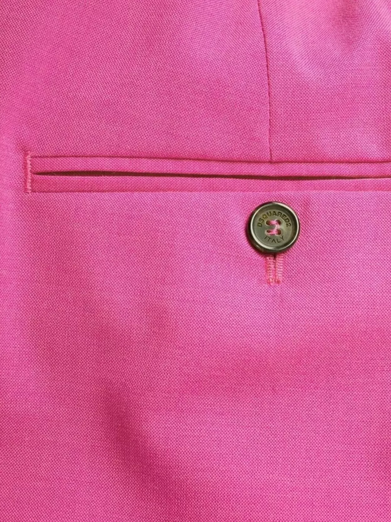 Dsquared2 Belt Loop Button Cuff Hem Trousers In Pink