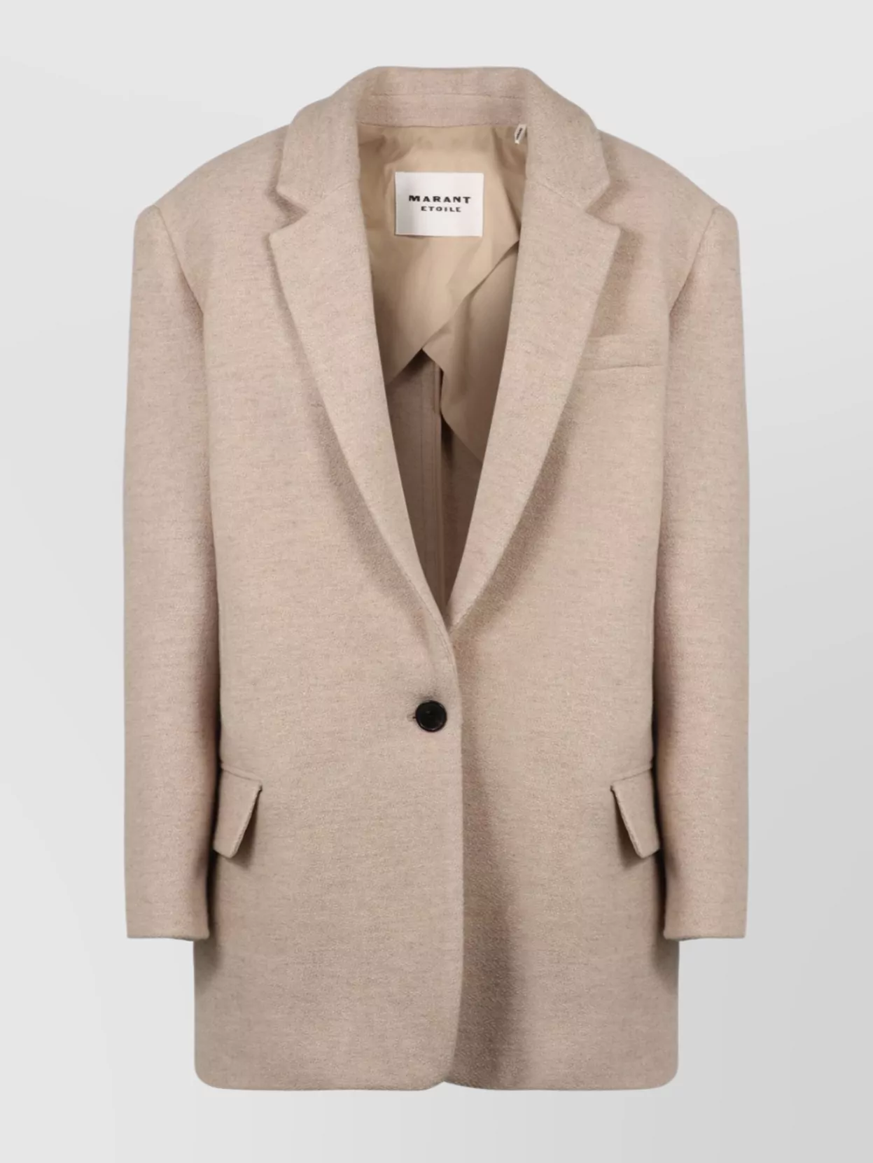 Isabel Marant Étoile Wool Blazer With Notched Lapel And Pockets In Neutral
