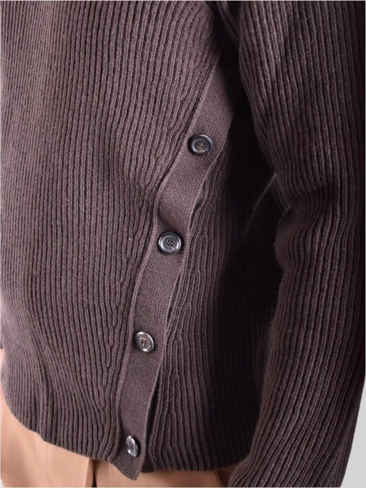 Moschino Ribbed Texture Sweaters With Side Button Detailing