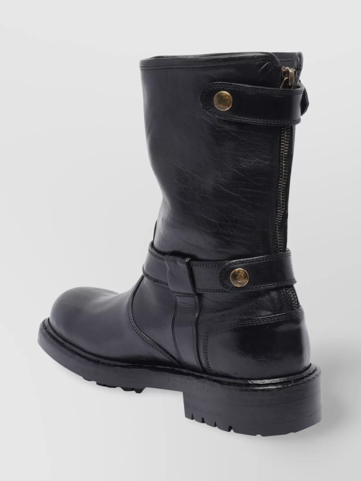 Dolce&Gabbana Buckled Leather Mid-Calf Boots