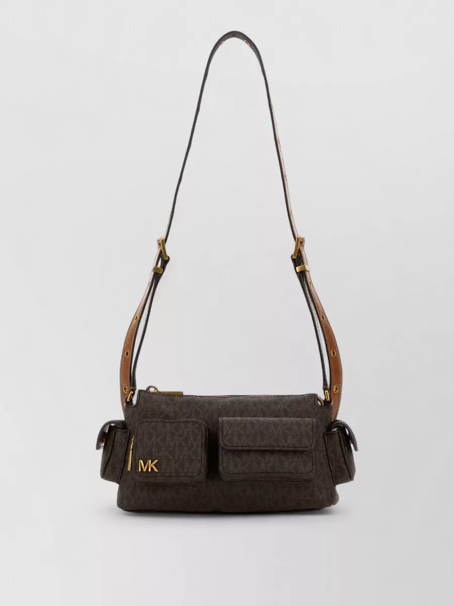 Michael Kors Dakota Canvas Shoulder Bag Adjustable Strap