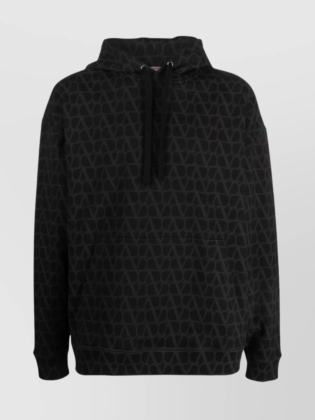 Shop Valentino Iconographic Toile Hooded Sweater In Black