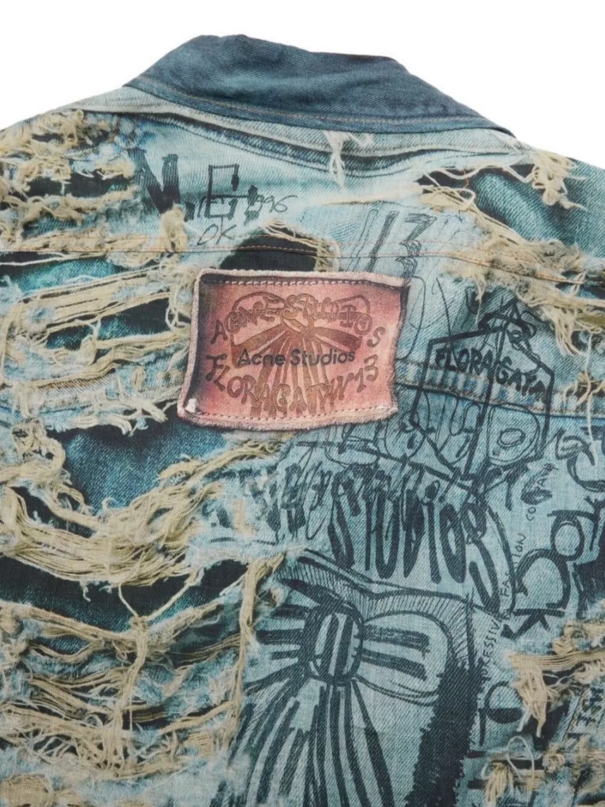 Acne Studios Casual Distressed Graphic Print Shirt