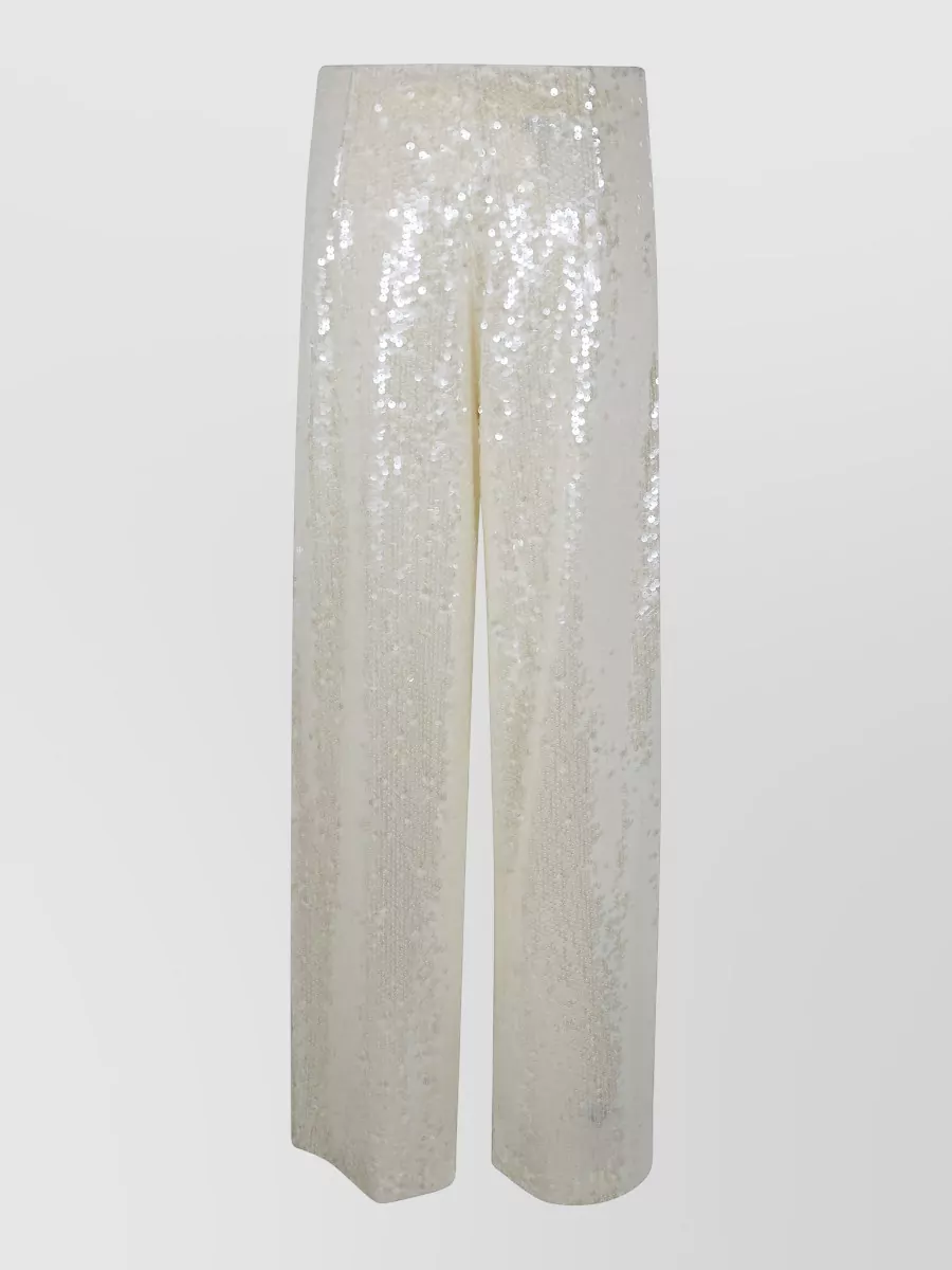 Alberta Ferretti Wide Leg Trousers Sequin Detail Pockets