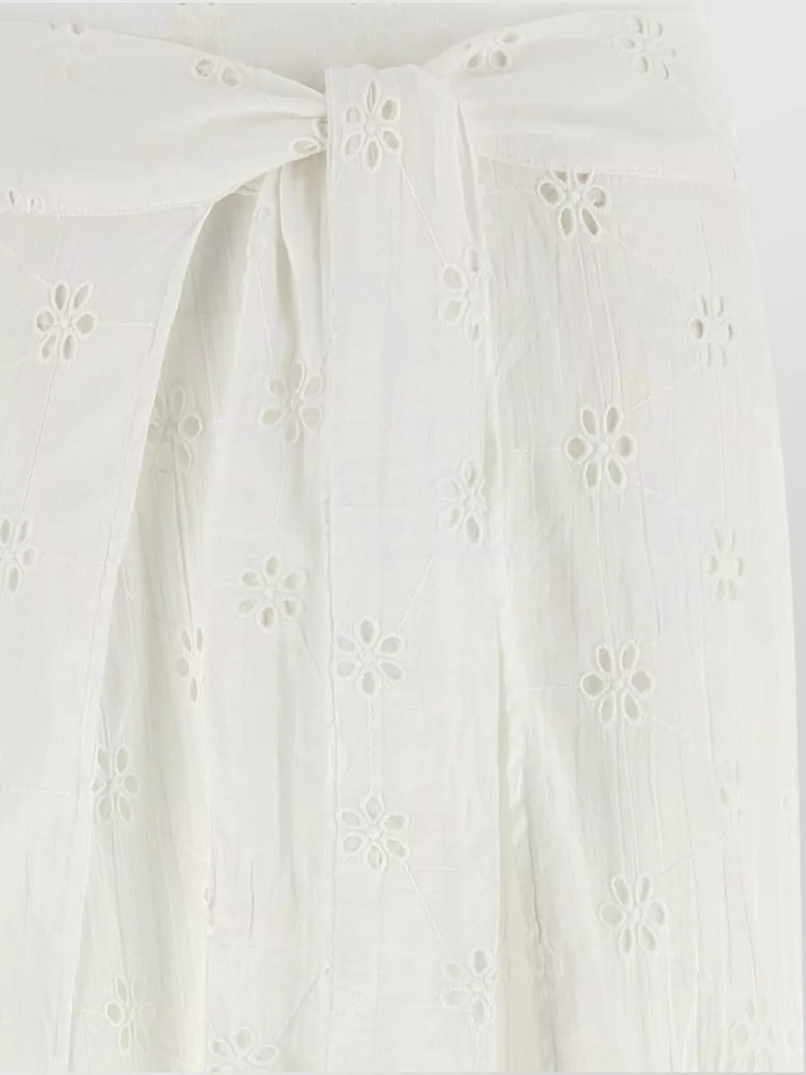 Polo Ralph Lauren Embroidered Cotton Wrap Wide-Leg Pants